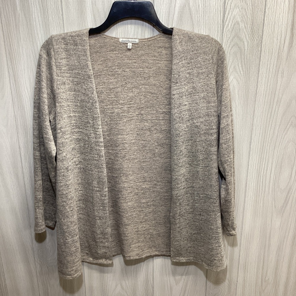 Charlotte Russe Women's (Size L) Gray Knit Solid Open Front Cardigan Sweater